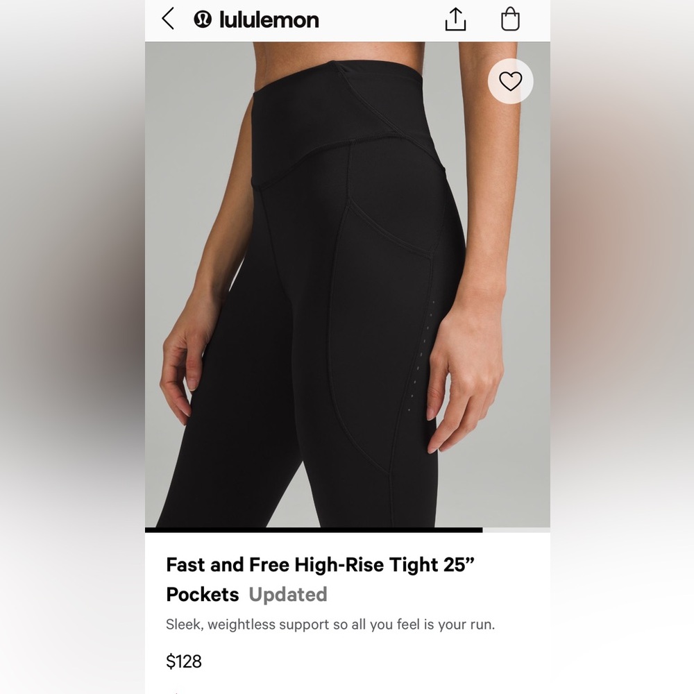 Lulul fast and free high rise 25” with pockets